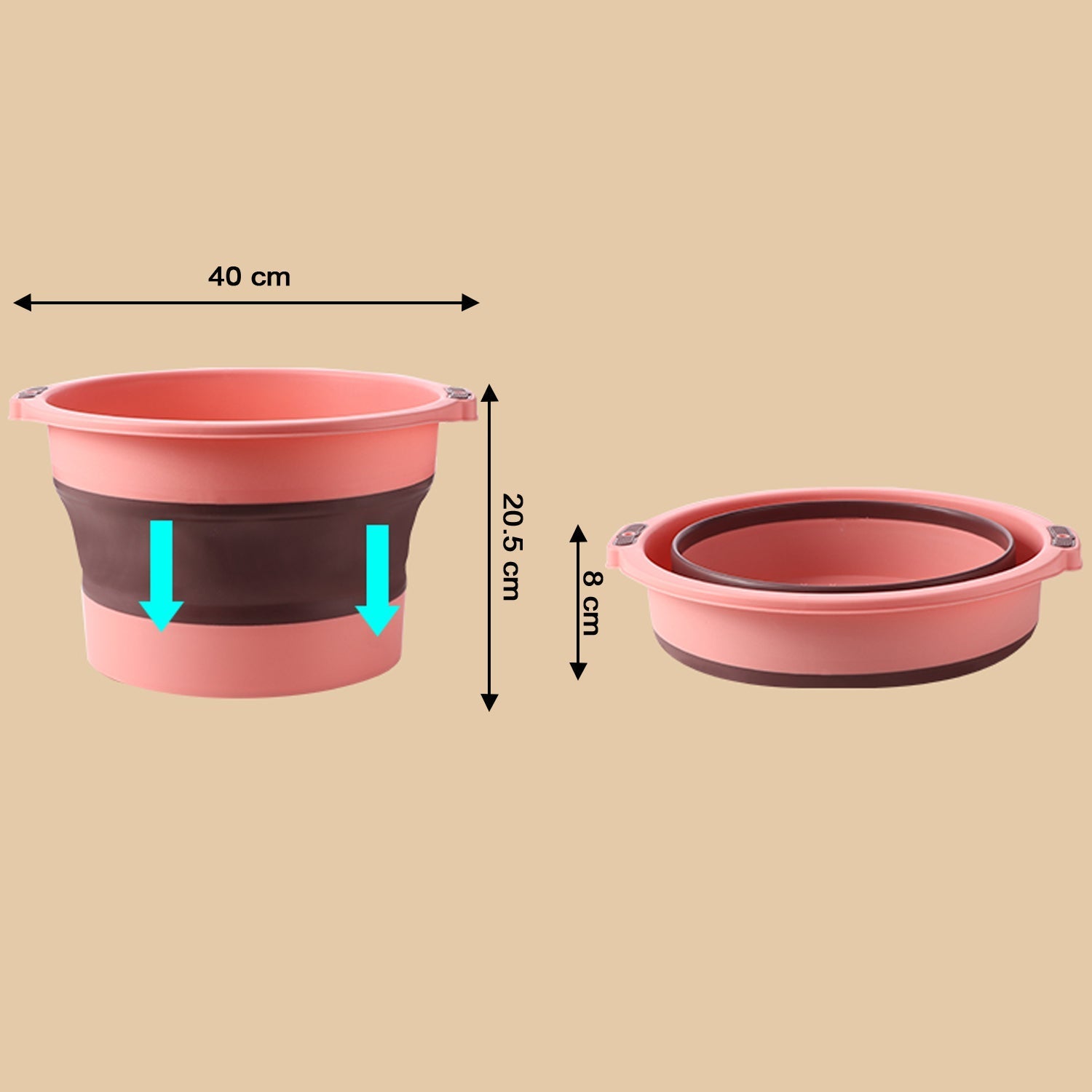 Portable tub with collapsible design for easy storage Portable tub with collapsible design for easy storage